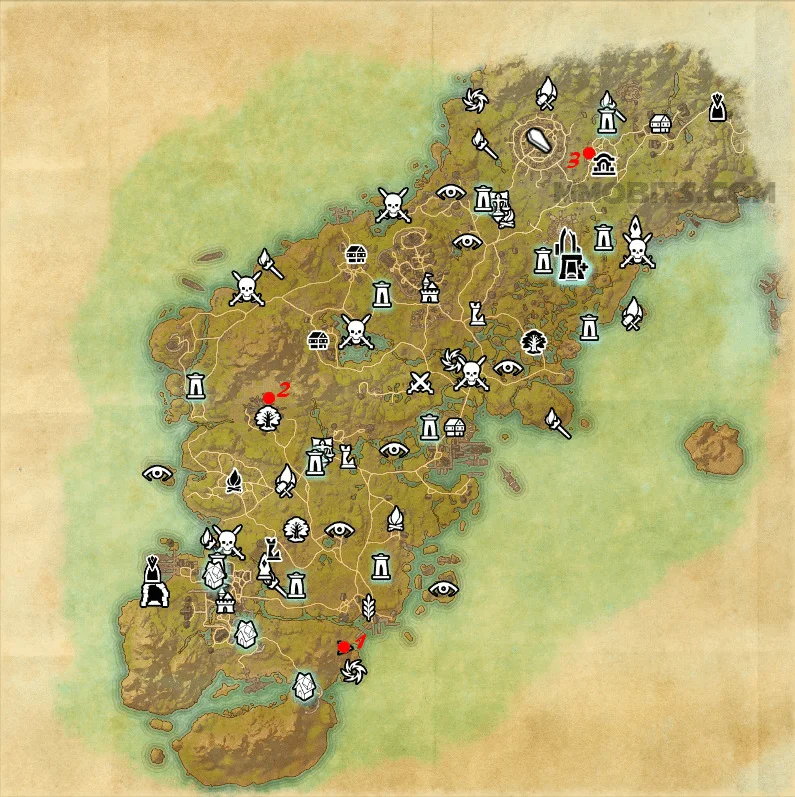 Psijic Order Time Breach locations map - Glenumbra
