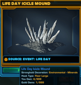 SWTOR Life Day Event Icicle Mound Decoration