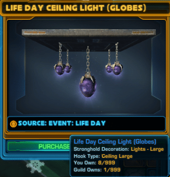 SWTOR Life Day Event Ceiling Light (Globes) Decoration