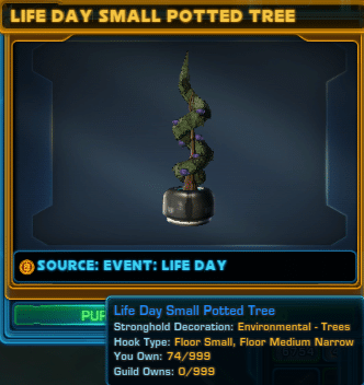 SWTOR Life Day Event Small Potted Tree Decoration