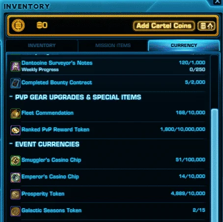 SWTOR Galactic Seasons Currency Galactic Seasons Tokens