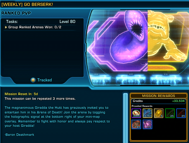 SWTOR Group Ranked 7.0.2 Mission Rewards