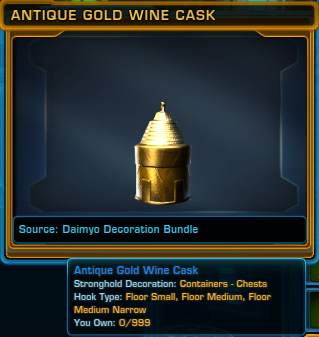 Cartel Market Daimyo Decoration Bundle - Antique Gold Wine Cask