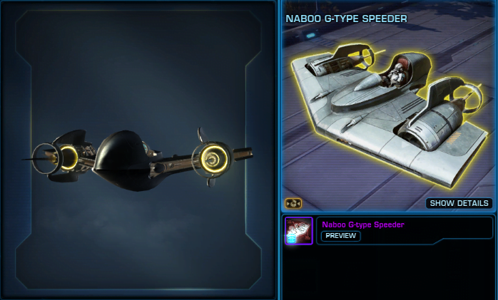 Cartel Market Game Update 7.1 Naboo G-type Speeder