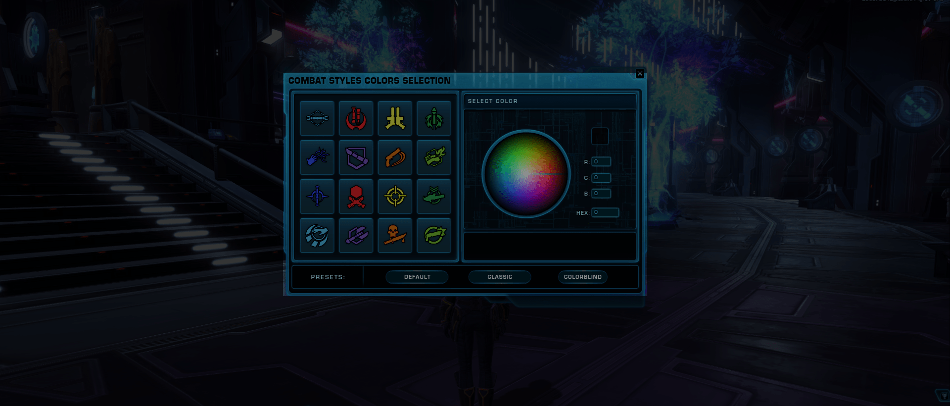SWTOR Combat Styles Symbol Colour Selection Guide