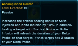 SWTOR PvP Healing - Operative Medicine Accomplished Doctor Passive Level 60