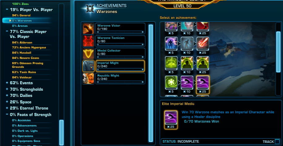 SWTOR Game Update 7.2 PvP Achievements Warzones