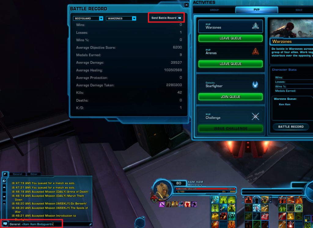 SWTOR Game Update 7.2 PvP Battle Record