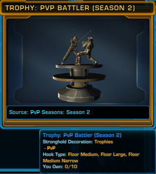 SWTOR PvP Seasons 2 Trophy: PvP Battler (Season 2) Decoration
